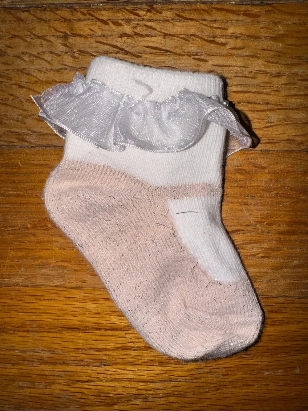 3 pair Baby Girl’s Ruffle Ankle Socks - White 2 White 1 Beige /White